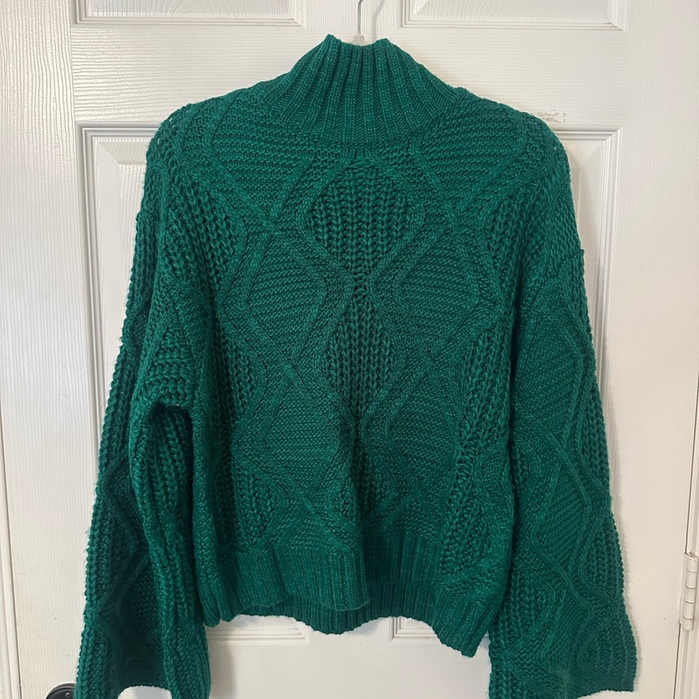 Sugarlips Teal Textured Turtleneck Sweater